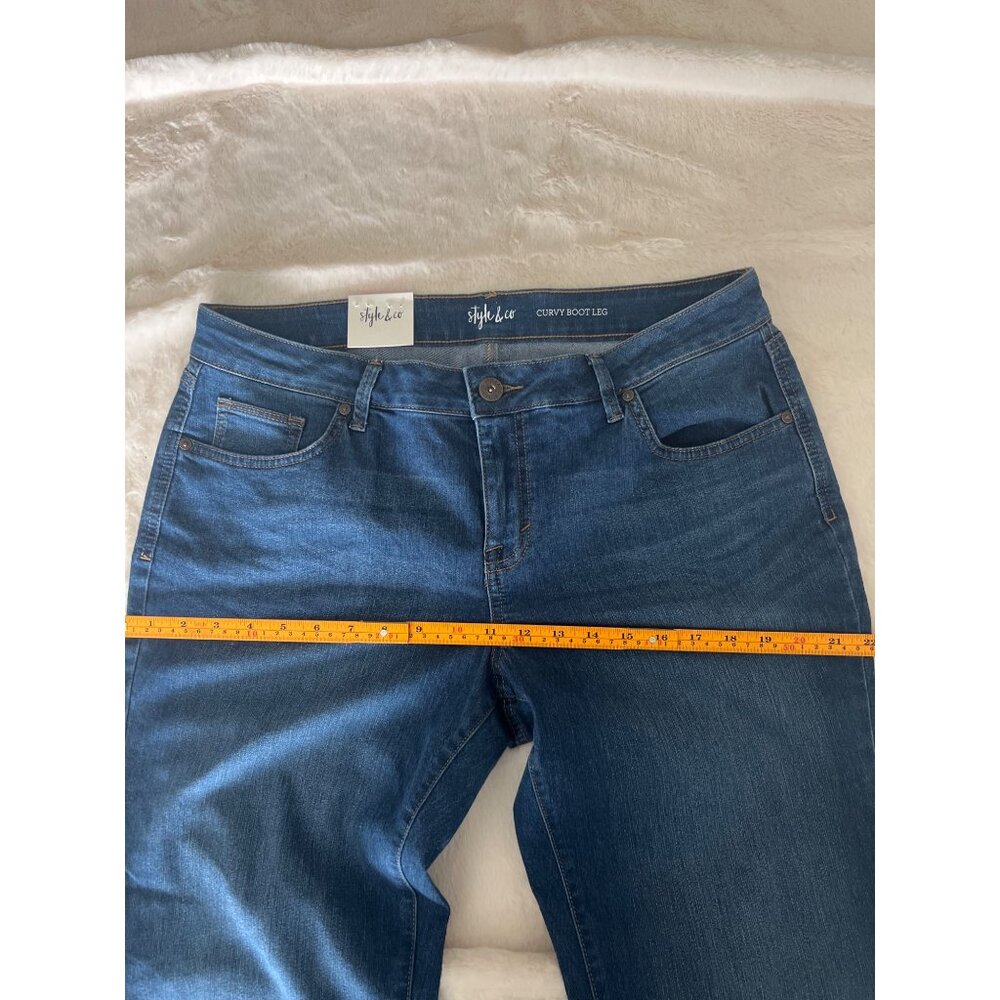 Style & Co Bootcut Low-Rise Jeans (Size 14L, Curvy Fit, Stretch Denim) NEW - Picture 12 of 12